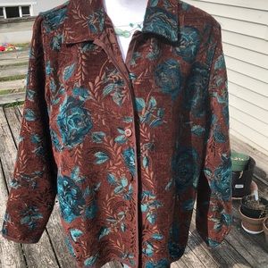 Beautiful brown/turquoise Coldwater Creek jacket!!